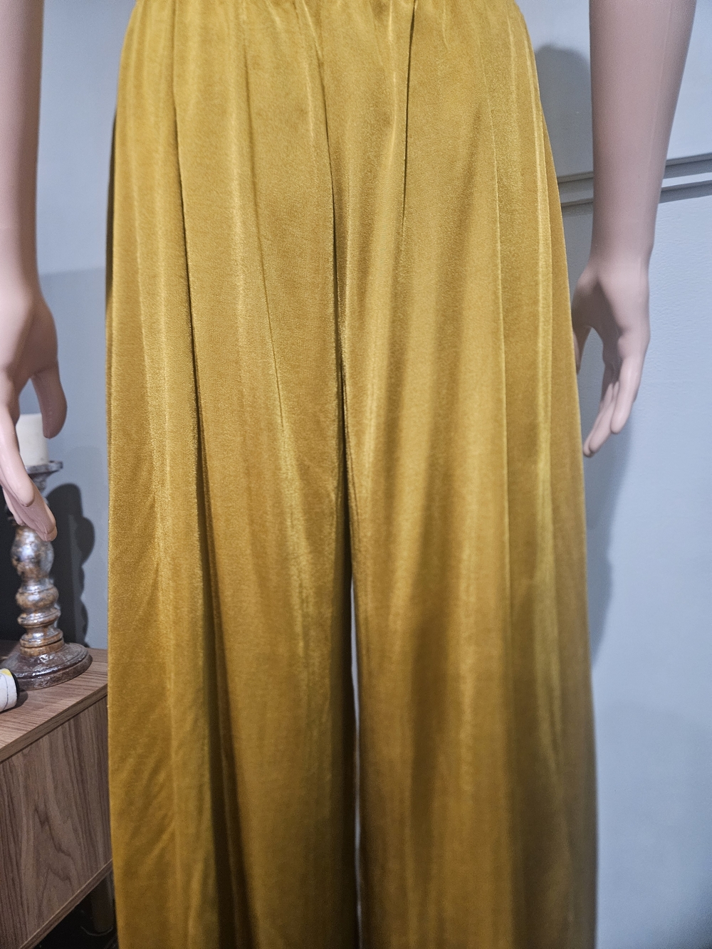 Anthropologie Maeve Shiloh Knit Wide Leg Pants Chartreuse XS NWT Flowy - Picture 7 of 16